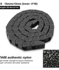 CNC Cable Drag Chain 10mm By 10mm Inner Size, 1 Meter Length Bridge Type Non Openable Black Plastic Wire Carrier Chain