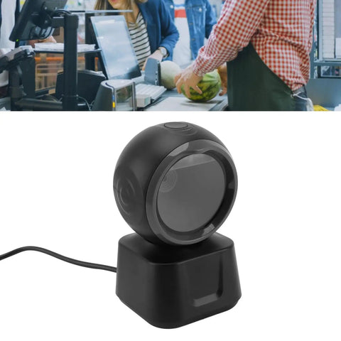 Desktop Barcode Scanner 1D 2D QR Omnidirectional Automatic USB Reader For Retail Supermarkets And Shops Plug And Play Setup