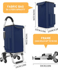 Heavy Duty 3 In 1 Folding Shopping Cart With 6 Wheels And 110 Lb Capacity Portable Hand Truck Waterproof Bag For Moving And Camping