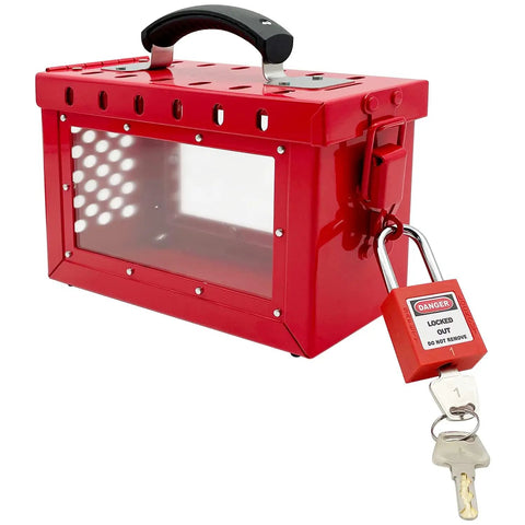 Lockout Tagout Box Kit Set Of 3 Portable Padlock Boxes With Transparent Acrylic Sides For Quick Visual Checks Heavy Duty Steel