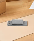 Sleek Hidden Concealed Cabinet Hinges With Adjustable Flush Mount For Secret Doors And Interior Wood Cabinets Five Inch Square Pivot Invisible Silver Finish Heavy Duty Load Capacity Easy Install By DOITOOL on a wooden surface.