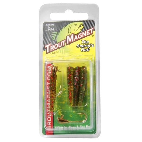 Trout Magnet Shad Dart Head Lure Kit With Green Split Tail Grubs Ultralight One Sixty Fourth Ounce Fishing Lure For Trout