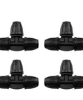 Barbed Tee 4 Pack 3 Way Fitting for Drip Irrigation Tubing 8mm and 11mm Garden Sprinkler System Connector High Impact POM