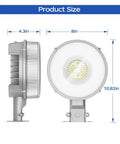 Dimensions of Led Barn Light Outdoor Flood Security Light 42W 5000K Dusk To Dawn LED Flood with silver aluminum housing