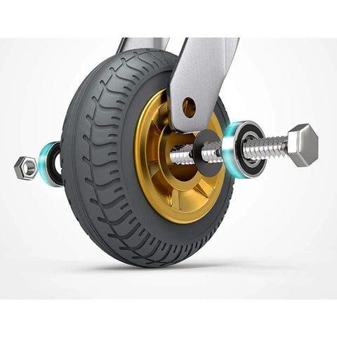 8 Inch Industrial Casters With Quiet Wear Resistant Rubber Wheels And 360 Degree Bearing For Flatbed Trolleys Steel Frame Beefed Up Thickened Design