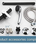 MXJCKSOQ Kitchen taps 1 Set 340mm Outlet Pipe Bath Shower Faucet Brass accessories including hoses and connectors.
