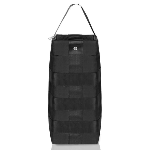 Front view of Beefed Up Heavy Duty Chain Container Bag For 2 Ton Manual Hoist, Large Capacity Chain Storage Organizer, in black.