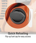 Close-up of fuel cap on 450 Rancher 20 Inch Gas Chainsaw With 50.2cc 3.2HP 2 Cycle X Torq Engine for easy refueling.