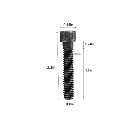 Fifty Pack Beefed Up Socket Head Cap Bolts 3/8X2 Inch Alloy Steel bouldering climbing holds mounts dimensions of 2.3x0.55 inches.