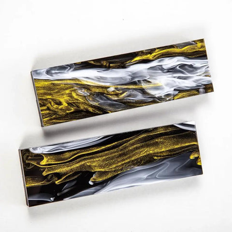2 Pcs Acrylic Knife Handle Scales Slabs For DIY Knife Making Blanks And Blades Lightweight Yet Durable Material In Black White Yellow