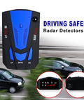 360 Degree Radar Detector With GPS Speed Trap Alerts, 16 Band Voice Warnings, Front Side And Rear Detection, displayed on highway