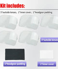 Kit for Outside Replacement Lenses For 9100XX And 9100XXVI Helmet Hood With Inside Protection Plates Sweatband And 2.80 By 4.20 ADF