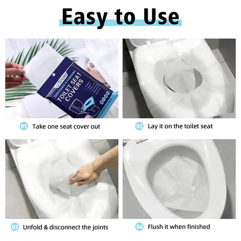 XL 100 Count Disposable Toilet Seat Covers Flushable Paper For Travel Public Restrooms Planes Camping And On The Go Hygienic Seat