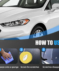 2025 Upgrade Car Scratch Repair Paste For Deep Scratches With Wide Sponge application process on white car