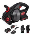 20 Volts Cordless Electric Drain Auger Equipped With Twenty Five Foot Pipe Snake And Household Drain Clog Remover for easy use.