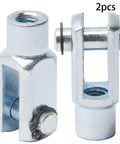 Two Pack Air Cylinder Rod Clevis End Fittings, 40mm Length, M8x1.25 Female Thread, Y Connector, Iron Construction, 2pcs