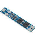 Heavy Duty Ten Pack Two Series BMS Lithium Battery Protection Board For 18650 Cells, blue PCB with components for regulation.