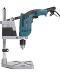 Adjustable Electric Drill Press Stand And Holder Bracket For Workbench Clamp Tool Station Lightweight Aluminum Alloy Handiwork Base with drill mounted.