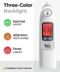 Infrared Ear Thermometer For Adults And Kids With Quick 1 Second Readings Backlit Display And 3 Color Fever Alarm Includes Storage Case For Safe Accurate Home Temperature Checks. 3-color backlit display