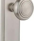 New York Plate With Deco Knob Double Dummy Satin Nickel, Solid Forged Brass Plates With Lead Crystal Knobs, Ideal For Restoration On Doors Requiring Push Pull Function