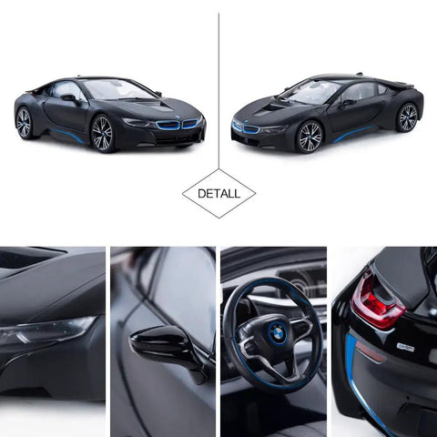 BMW I8 1:14 Scale Remote Control Car With Open Scissor Doors, Matte Black RC Toy Vehicle detailed views and design features