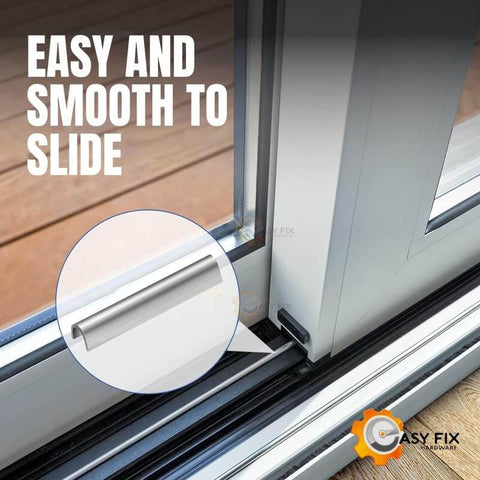 Stainless Steel Patio Door Track Cover For Sliding Glass Doors, Easy Fix For Worn Tracks, Keeps Doors Sliding Smooth Like Butter