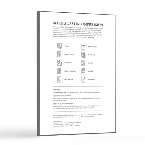 Side view of Premium 100 Percent Cotton Resume Paper 8.5 X 11 Inches 24 Lb Ivory Recycled Pack of 100 for job applications and portfolios.