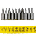 Get This Cool 10 Piece Screwdriver Bit Set With Hex Shank For All Your Power Tool Needs Plus Nut Drivers For Philips Slotted Torx And Square Bits To Fix Everything Around The House Like A Pro Today 10-piece steel bits on yellow holder