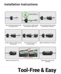 Waterproof RJ45 Coupler For Outdoor Ethernet Cables Cat6 Cat5e Cat5 IP68 Shielded Female To Female Gold Plated Connector installation instructions