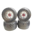 105Mm Off Road Transparent Red Core High Elastic PU Wheels for longboard and electric skateboard, side view of four wheels