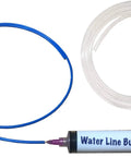 Universal Fridge Water Line Thaw Kit That Quickly Unfreezes Your Refrigerator Dispenser Easy Install Includes 36 Inch Flex Tube And 36 Inch Smooth Glide Tube Works On Nearly All Refrigerator Brands, showing syringe and tubing.