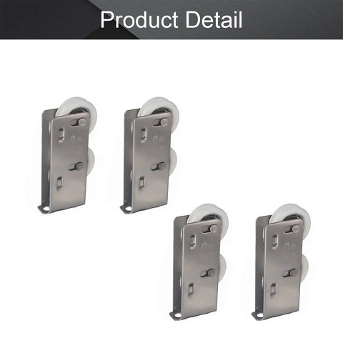 Slick Glide Double Wheel Sliding Door Track Rollers With 27Point5Mm Nylon Wheels and stainless steel shells, set of four for cabinets.
