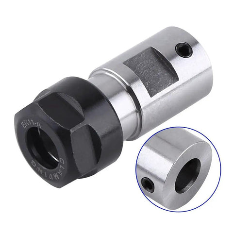 Sleek ER11 Collet Chuck Spacer Sleeve And Shaft Extender Made From Premium Steel For Deep Processing CNC Milling Tasks With 8MM Straight Shank Design That Is Totally Sick, showcasing detailed front view.