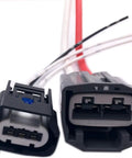 Front view of Set Of Two Pigtail Connectors For Volvo And Ford Electric Power Steering Pumps EPS Wire Connector Plug Kit Type 1 Compatible With 2005 Through 2009 Models.