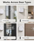 Heavy Duty Door Closer Kit With 1000G Pull Force For Sliding Screens And Interior Bedroom Doors White Reinforced Steel