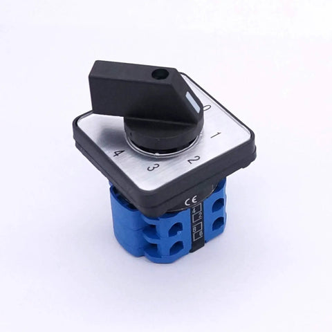 5 Position Changeover Selector Switch LW26-20-4/2 Latching Rotary Cam Controller with 8 Terminals, 550V 20A, close-up view