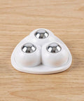 12pcs Self Adhesive Furniture Caster Wheels, Swivel Mini Casters with three metallic balls on a white base.