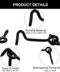 Heavy Duty 2 Inch Black Hook And Eye Latches, 6 Pack, zinc-plated steel, easy to hook, durable design for secure fastening.