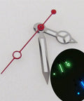 Watch Hands Replacement Set For NH35 NH36 NH35A NH36A 7S35 4R35 7009 Automatic Movements With Green Lume and Red Second Hand