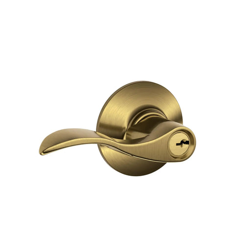 Accent Keyed Door Lever Antique Brass Finish Reversible Handle For Right Or Left Swing Doors Easy DIY Install
