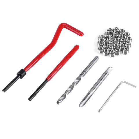 30 Piece M8 Thread Repair Kit With Stainless Wire Inserts Drill Bit Tap Installation Tool Wrench And Lug Breaker For Auto Repair Gearhead Engine Restoration Car Maintenance And Quick Thread Fixes, drill, tap, wrench