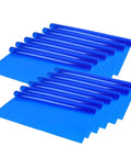 Blue Cellophane Flower Wrapping Paper For Craft Projects Cut To Size 20 Sheets shown flat and rolled.