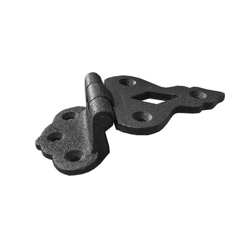 Two Pack Black Wrought Iron Offset Cabinet Hinges Three Eighths Inch Hoosier Style Kitchen Cupboard Door Hardware