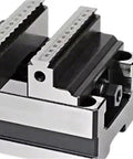 Close-up of Heavy Duty CNC Concentric Vise With Swivel Turntable Base showing precision jaws and sturdy construction for reliable gripping.