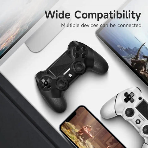 Two Pack Wireless PS4 Controllers Set For PS4 Pro Slim And PC With Non Slip Grips On Both Sides And USB C Cable Included Ergonomic Design