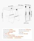 Heavy Duty Two Tier Clothes Drying Rack With 31 Sturdy Rods And Sock Clips Foldable Metal Laundry Stand dimensions and details.