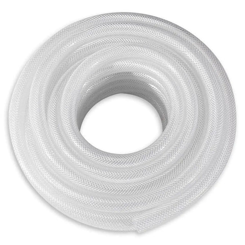 Clear Braided PVC Tubing 5/8 Inch ID By 50 Feet Built To Last Heavy Duty Reinforced Vinyl Hose For High Pressure Use Non Toxic BPA Free Flexible