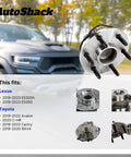 Rear Wheel Hub Bearing Assembly With ABS Left Or Right 1 Piece Replacement Fits 2018 2024 Toyota Camry 2019 2020 Toyota RAV4 2019 2023 Lexus ES350 And ES300h mounted against a car background