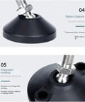 Top Shelf Adjustable Leveling Feet Glide Pads With Hella Sturdy Nylon Base And No Sweat Mounting for secure installation close-up.