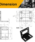 Dimensions of durable DC motor mounting bracket with M4 screw holes for 32GZ370, 40GZ495, 40GZ868, and 42GZ495 motors shown in technical drawing.